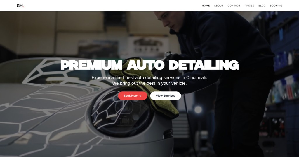 GH Car Detailing - Web development project Cincinnati